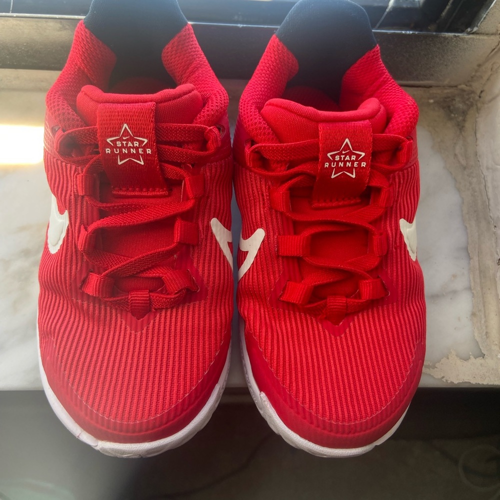 Kids Red Nike Athletic Shoes
